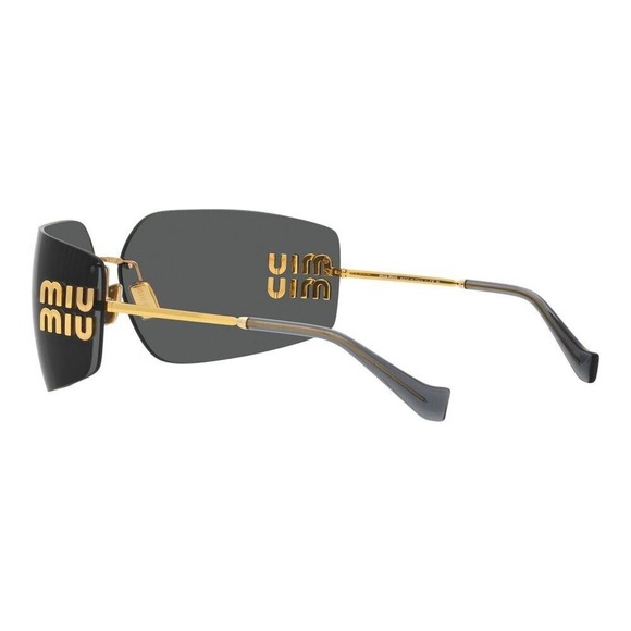 Miu Miu Sunglasses MU 54YS Gold Dark Grey 5AK5/S0 Women Wrap Logo AUTHENTIC main image 6
